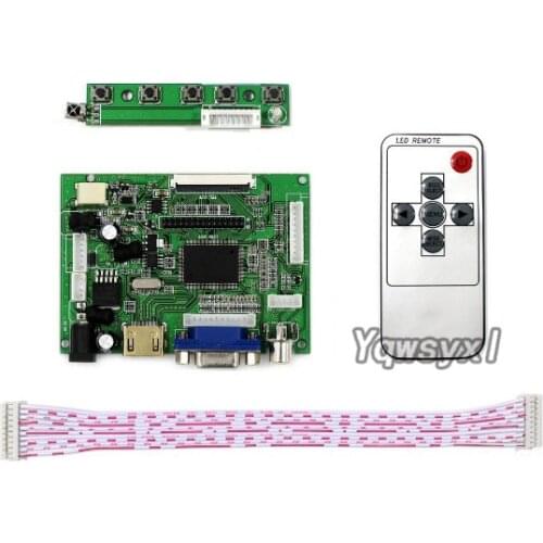 Yqwsyxl HDMI+VGA 2AV LCD Controller Board Work for 7inch 8inch 9inch 800x480 AT070TN92 AT080TN64 AT090TN10 50Pin LCD Screen