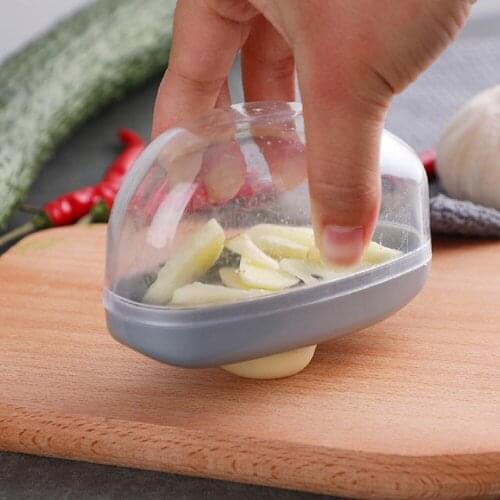 Manual Garlic Press Crusher Garlic Grinder Mincer Garlic Slicer with Container Kitchen Accessory