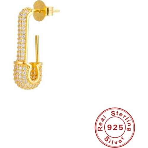 AIDE 1pcs 925 Sterling Silver Earrings For Women Crystal CZ Drop Earring Luxury Fine Jewelry Piercing Pendientes Bijou Brincos