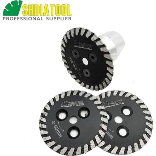 SHDIATOOL 1pc Hot Pressed Mini Diamond Engraving Saw Blade With Removable 5/8-11 Long Flange and 2pcs Blades Cutting Disc