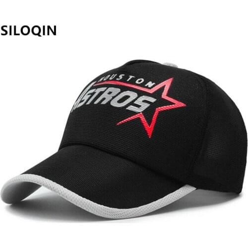 SILOQIN Summer Breathable Mesh Cap Baseball Caps For Men Women Snapback Cap Adjustable Size Fashion Couple Sports Cap Women Hat