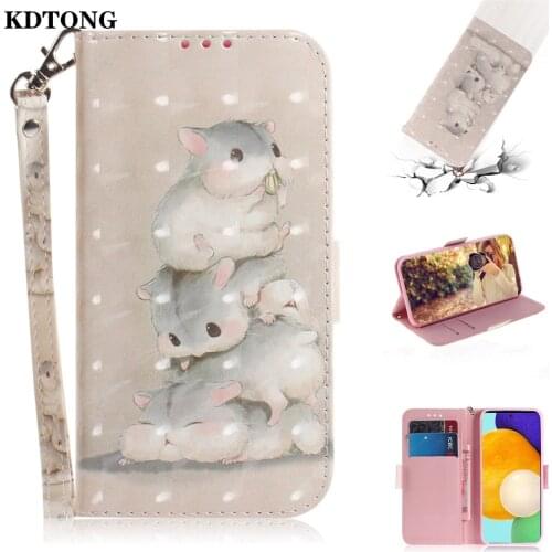 Cute Flip Phone Case for Galaxy A90 5G A20S A30 A40 A50 A70 A10 A10S M30S Note 10 Pro Funda Painted Leather Wallet Protect Cover