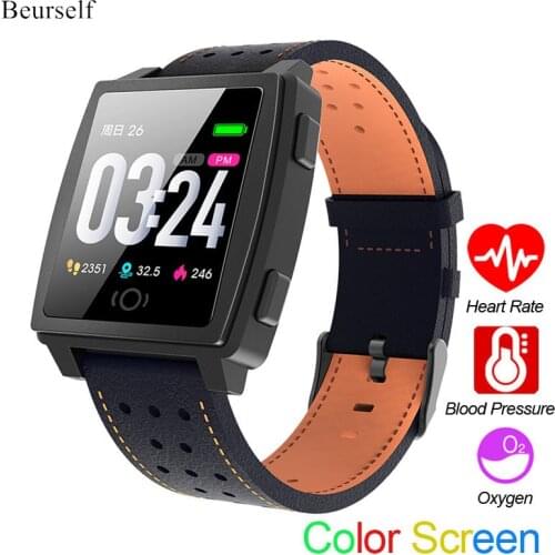 Sports Smart Watches CK22 Heart Rate Monitor Blood Pressure Leather Smart Bracelet Call Message Color Activity Band for Phone