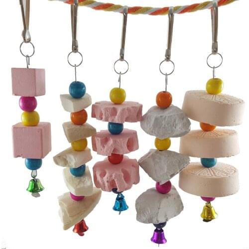 Grindstone Bell Pet Parrot Bird Bite Teeth Grinding Toy Cage Hanging Decor Pet Products Accessories