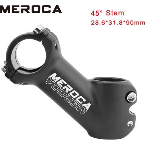 MEROCA Bicycle Stem Road Bike MTB 31.8mm Aluminum Alloy Handlebar Rising and Lowering Device 45 Degree 90mm Bicycle stem
