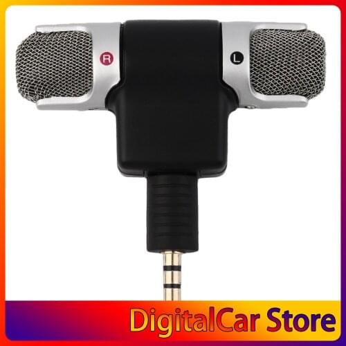 High Performance 3.5mm Jack Portable Mini Mic Digital Stereo Microphone for Recorder Mobile Phone Sing Song Karaoke