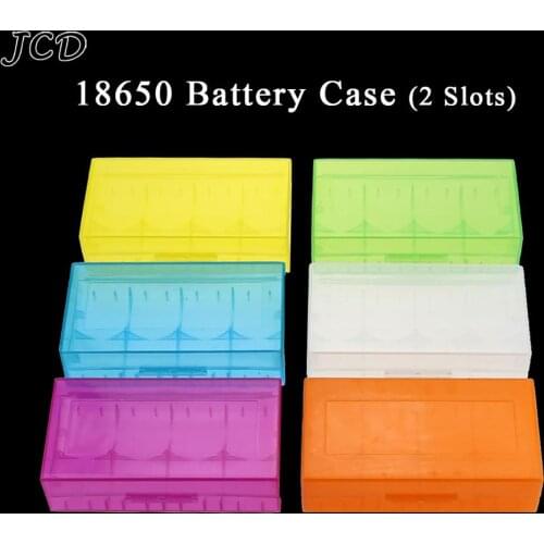 JCD New Transparent Hard Plastic Battery Protective Storage Boxes Cases Holder For 18650 2 Slots Battery case