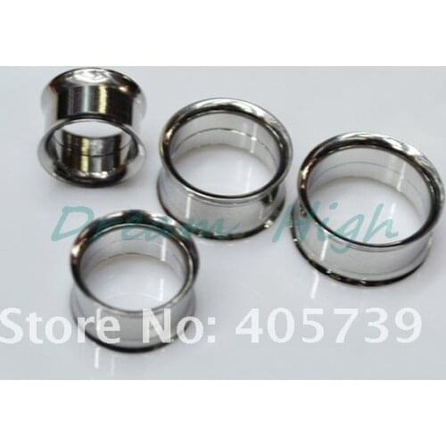 1Pair/ Lot Titanium Steel Ear Gauges Double Flared Internally Threaded Flesh Tunnels Screw Ear Stretcher Plugs Piercing