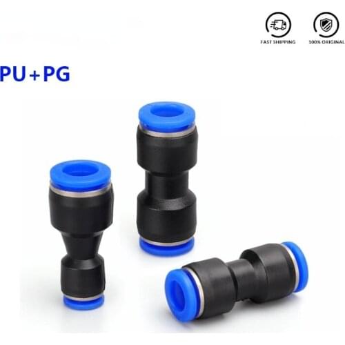 1PCS Pneumatic Fittings PU/PG 4mm 6mm 8mm Straight Push in Fitting Air Quick Connector Plug Socket Air Water Hose Tube Fittings