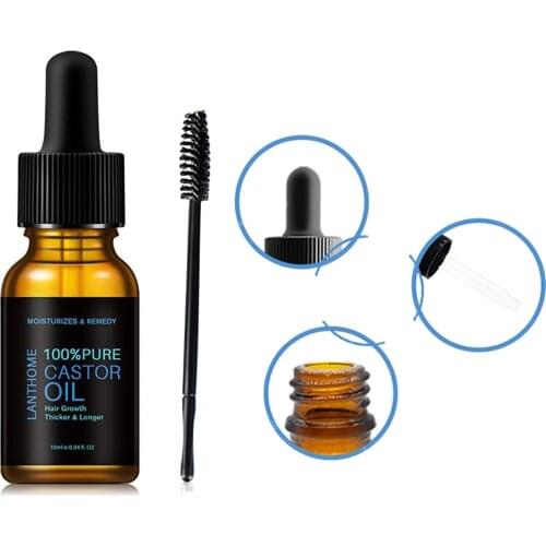 100% Natural Organic Castor Oil Hair Essence for Eyelashes Growth,Hair Regrow Hair Growth Essence