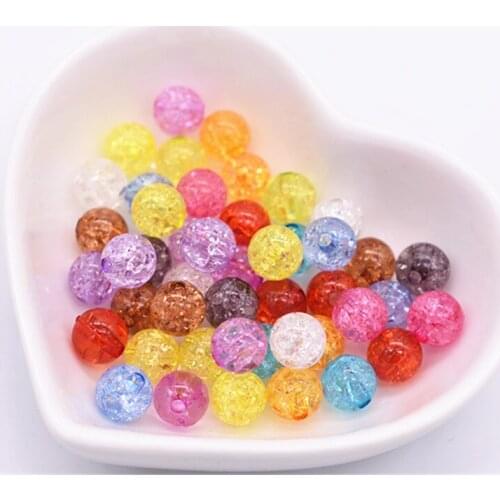 100pcs/lot 8/10mm Mixed Colors Acrylic Beads Loose Round Beads For Bracelet Necklace DIY Jewelry Accessories