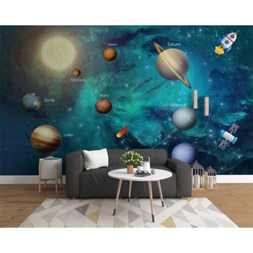 Beibehang Custom modern new hand-painted space universe childrens room background wallpaper wall papers home decor papier peint