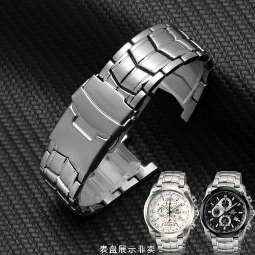 The wristband is suitable for Casio Watch EF-524 5051 mens steel band watch chain solid stainless steel accessories