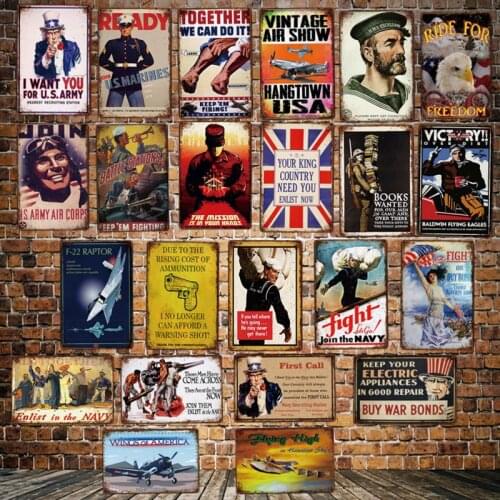 [ DecorMan ] I WANT YOU Join US Custom ARMY WAR Wall Plaque Metal sign Decor LT-1987