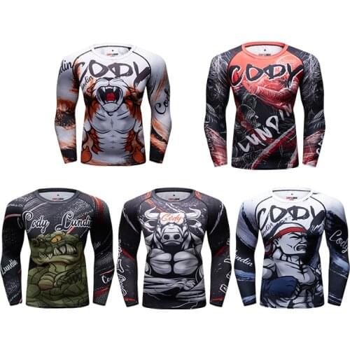 New Design Digital Sublimation Printing Rash Guard Men Breathable Running Fitness Tops