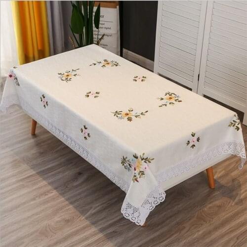 EMDKONI hand-embroidered rectangular table cloth simple table cloth party banquet wedding banquet decoration table cover