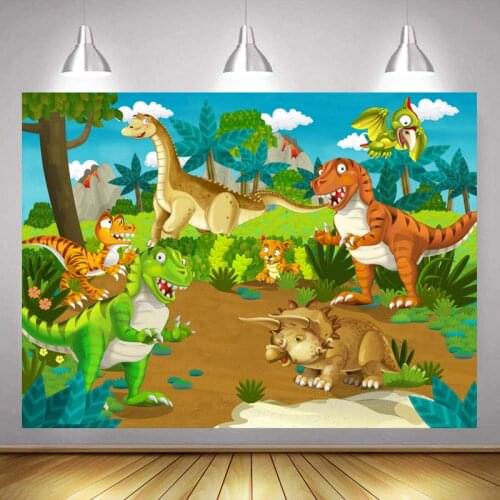 Blue Sky White Cloud Dinosaur Park Series Comic Background Childrens Birthday Party Decoration Studio Photography Scene Cloth
