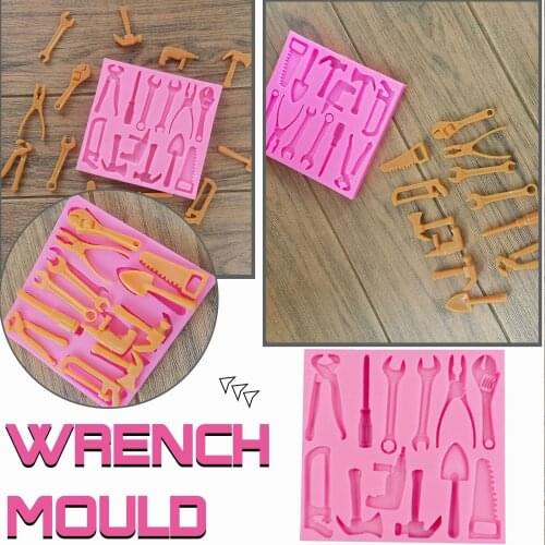 Creative Wrench Hardware Cake Model Tools Silicone Cake Mould For Kids Diy Birthday Cake Decor Tool Chocolate Fondant Mold
