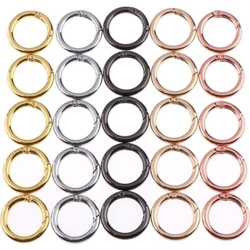 Round Ring Circle Spring Snap For DIY Keyring Hook Bag Buckle Handbag Purse Bags Accessories 5PCS