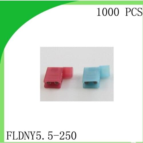 Brass 500 PCS FLDNY5.5-250 Full Insulated Female Flag Crimp Terminal cold-pressure ternminal