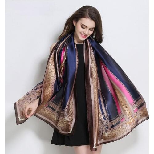 Summer Beach Pareo Sarong Women Luxury Silk Hijab Scarf Swimsuit Cover-Ups Ladies Sun Protection Shawl Foulard Plus Size 180cm