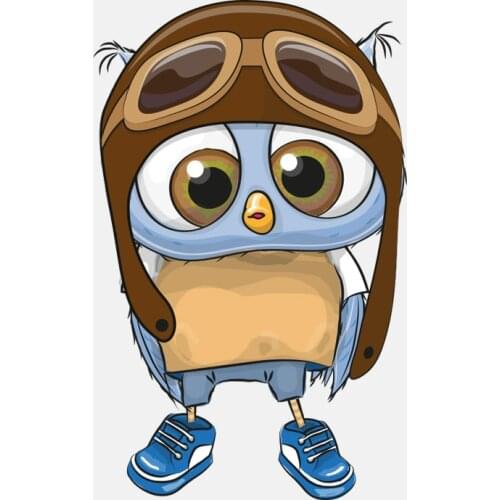 Hot Sell Personality Car Sticker Owl Baby Wearing A Flying Cap Decal Accessories Vinyl PVC 15cm*9cm Motorcycle Waterproof