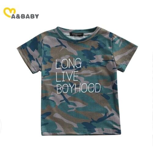Ma&Baby 0-5Y Summer Toddler Baby Kid Boy T-shirts Short Sleeve Letter Camo Tee Casual Child Boys Clothing Costumes