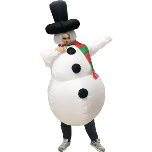 Snowman Inflatable Costome For Adult Kids Christmas Party Disfraz Halloween Role Play Cosplay Costume For Man Women Winter Costu
