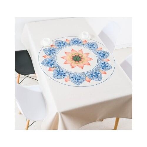 New Chinese classic lotus agora table cloth linen tablecloths cover towel thick rectangular antependium dining hall decoration