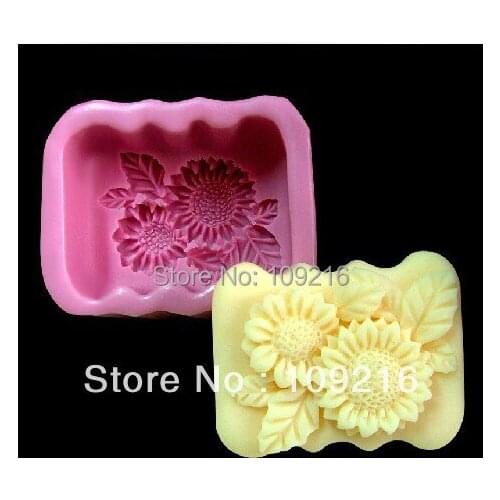 Wholesale!!!1pcs Chrysanthemum with Square (R0167) Silicone Handmade Soap Mold Crafts DIY Mold