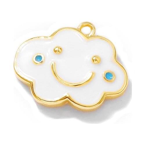 Factory wholesale Gold Color Brass Dripping oil Clouds Charms Pendants Necklace and Bracelet Earring Diy Jewelry Accessories