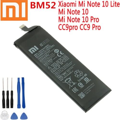 100% Xiaomi Original New High Quality BM52 5260mAh Battery For Xiaomi Mi Note 10 Lite / Mi Note 10 Pro / CC9pro CC9 Pro Battery