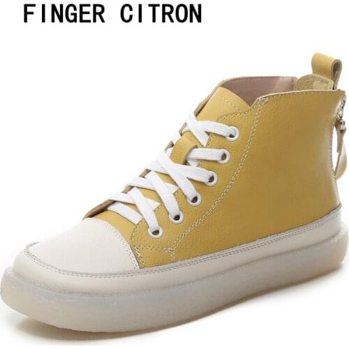 Finger Citron Women Anckle Boot Genuine Cow Leather Round Toe Gum Rubber Outsole With Double Zipper By Handmade Size:35-42