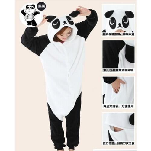 Panda Pajama Women Men Adult Fleece Kawaii Clothes Anime Animal Cosplay Panda Onesie Sleepwear