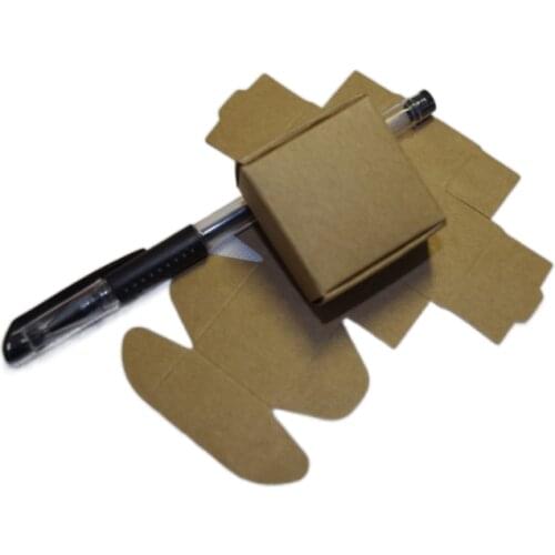 Gift Bag 50pcs/lot 3.7x3.7x2cm Kraft Paper Box Wedding Gift Packaging Candy Jewelry Handmade Soap Bakery Cake Cookie Chocolate