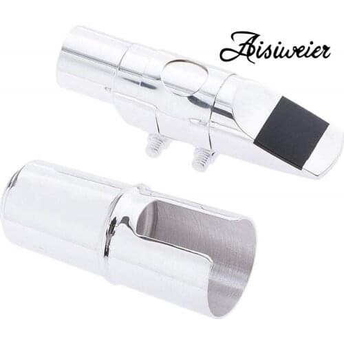 Professional Aisiweier Tenor Soprano Alto Saxophone Metal Mouthpiece Silver Lacquer Mouthpiece Sax Aisiweier Mouth Pieces 56789