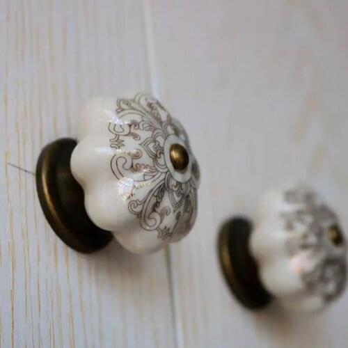Dresser knob Drawer Handles Marble vein Ceramic pull Antique bronze kitchen Cabinet knobs Furniture handle Hardware pull knobs