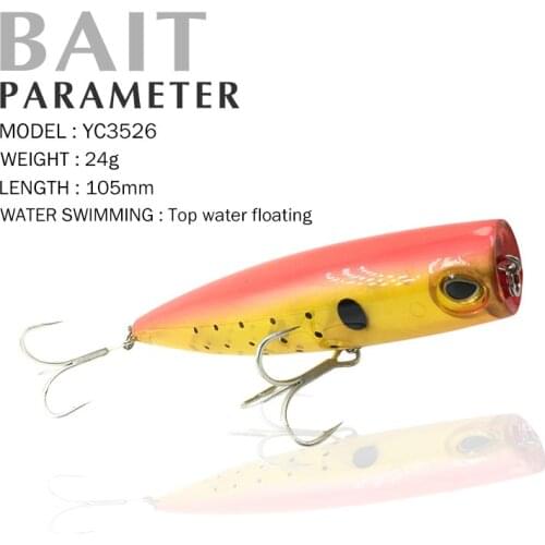 Fishing Lure 105mm 24g Top Water Floating Popper 3D Eyes Bait Crankbait Wobblers Isca Pesca Fishing Tackle crank bait