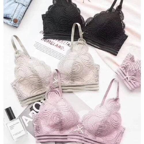 Sexy lace fashion underwear, triangular cups and half pieces gathered around the seamless bra hot sale