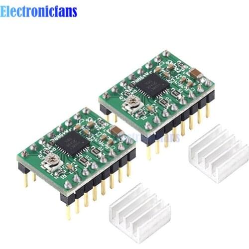 Reprap Stepper Driver A4988 Stepper Motor Driver Module With Heatsink For 3D Printer Mainboard Green Version
