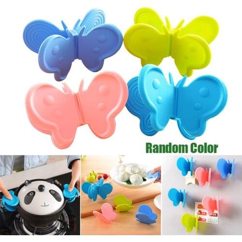 Butterfly Mini Silicone Holder Oven Mitt Refrigerator Magnets Heat Resistant Gloves for All Pot Holders for Kitchen RE