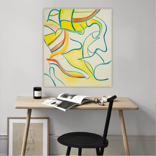Willem De Kooning Canvas Oil Painting"Untitled 1986"Wall Art Aesthetic Western Art Decor Home Room Interior Decoration