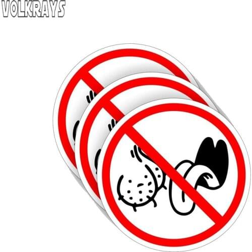 Volkrays 3 X Personality Car Sticker No Bag Lickers Accessories Reflective Waterproof Cover Scratches PVC Decal,9cm*9cm