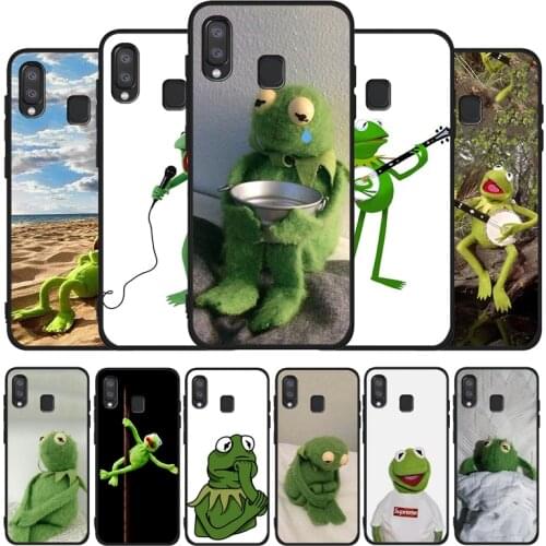 Kermit Frog Funny Cute Soft Case For Samsung A10 A30 A40 A50 A70 M10 M20 M30S M40 A01 A21 A31 A51 A71 A20E black Case