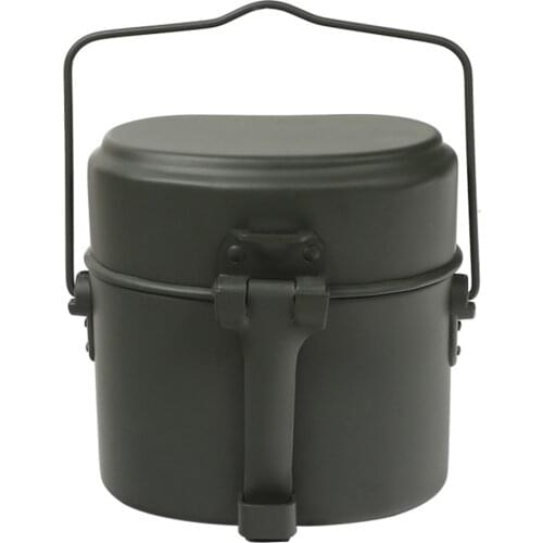 1.2L/1.5L Outdoor Military Canteen Mess Tin Kit Camping Cookware Lunch Box Cooking Pot for Backpacking Fishing Hiking Picnic