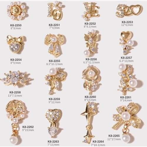 1Pcs 3D Metal Zircon Nail art Jewelry Japanese Nail Decorations High Quality Nail Diamond Crystal Manicure Bowknot Charms
