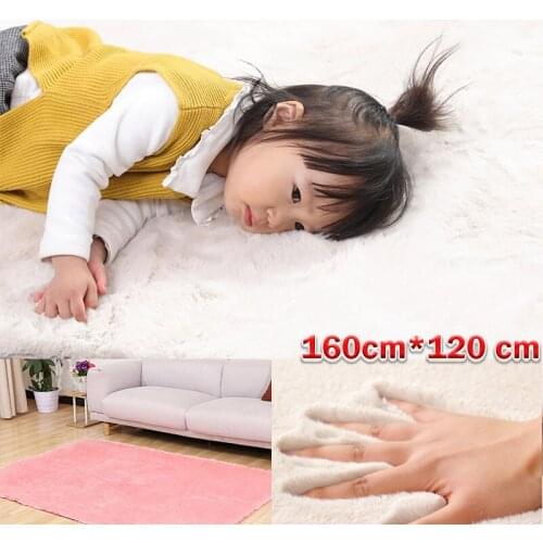 120cm*160cm Extra Large Faux Rabbit Fur Carpet Carpet Soft for Living Room Bedroom Child Crawl Cold Protection 13-color
