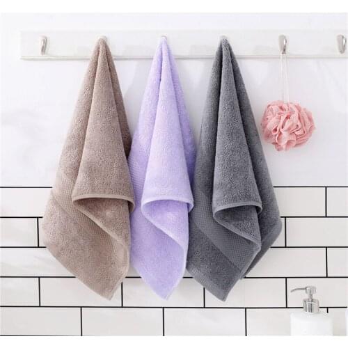 2Pcs 100% Cotton Super Absorbent Face Towel Towel Bathroom 35*75Cm Pink Gray Khaki Purple Soft Gift Bathroom for Adults Shower