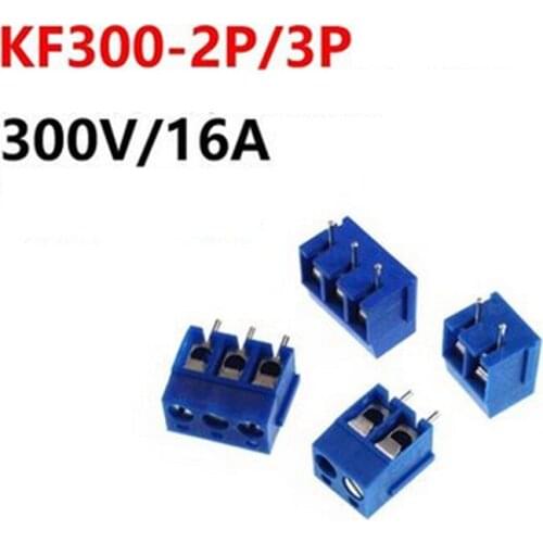 20pcs/lot 5.0MM Pitch Connector Terminal KF300-2P KF300-3P 300V/16A splice
