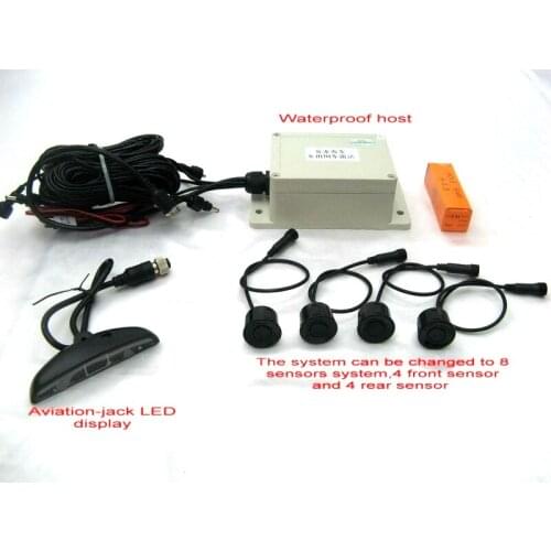 24V four rear ultrasonic parking sensor waterproof host system for truck LED display